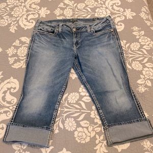 Plus size Silver capri jeans